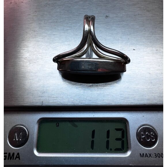 Sterling Silver 925 Turquoise Statement Ring Size 4.5 Vintage Estate Jewelry - Picture 9 of 11